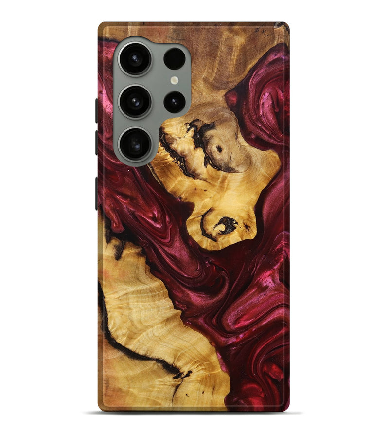 Galaxy S24 Ultra Wood+Resin Live Edge Phone Case - Madyson (Red, 695299)