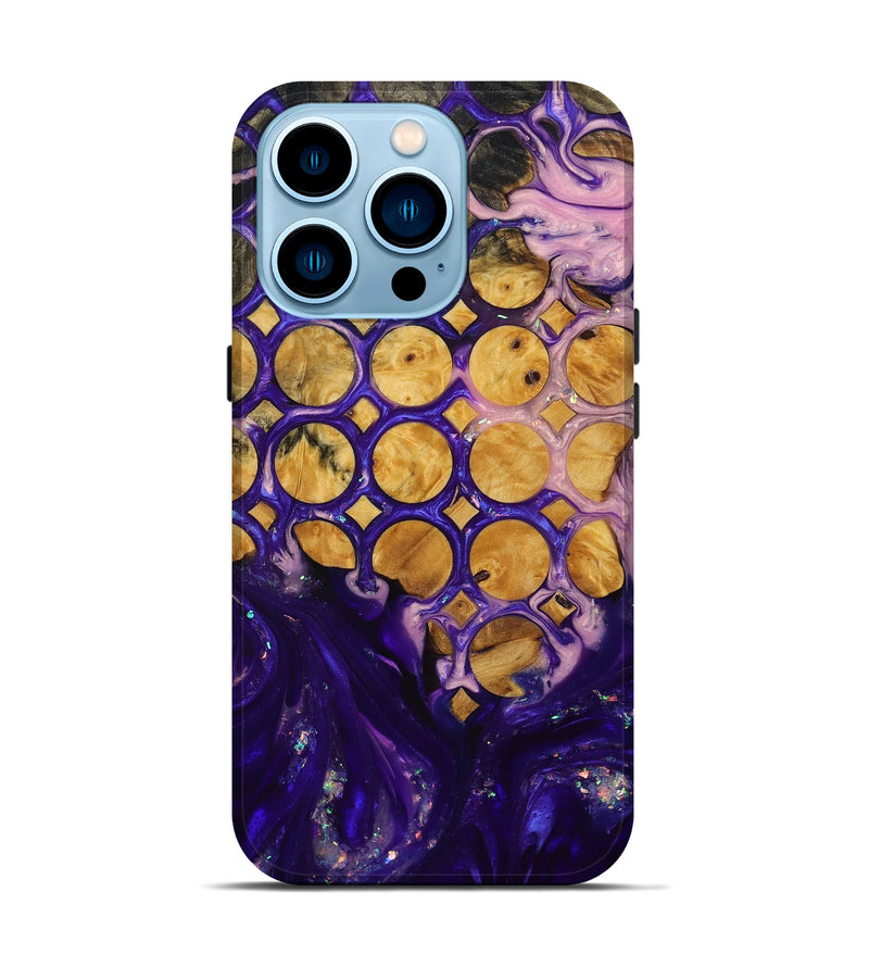 iPhone 14 Pro Wood+Resin Live Edge Phone Case - Anita (Pattern, 695304)