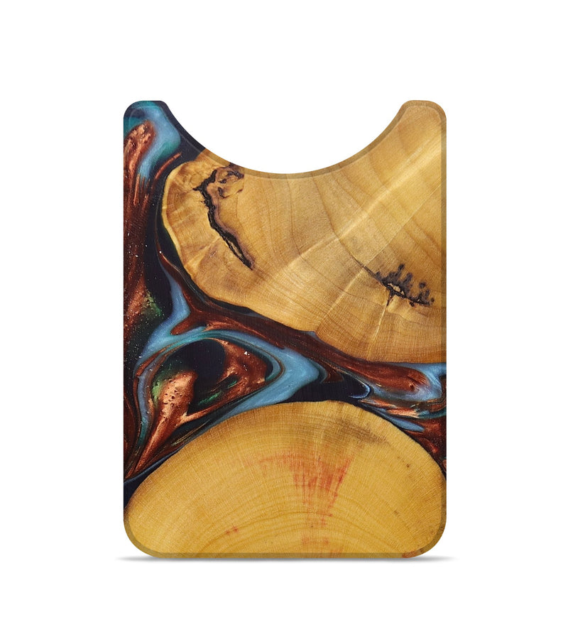 Live Edge Wood+Resin Wallet - Dante (Teal & Gold, 695307)