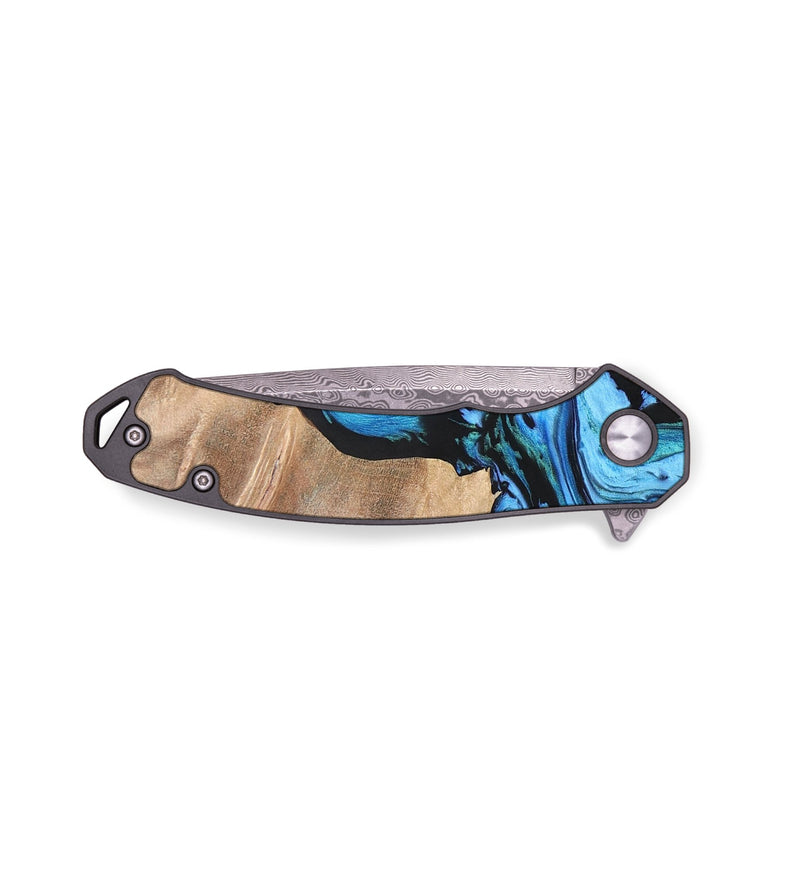 EDC Wood+Resin Pocket Knife - Jace (Blue, 695417)