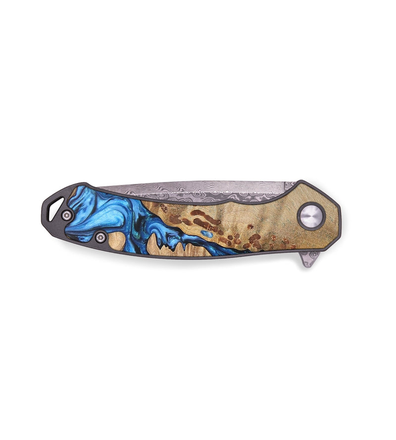 EDC Wood+Resin Pocket Knife - Dillon (Blue, 695418)