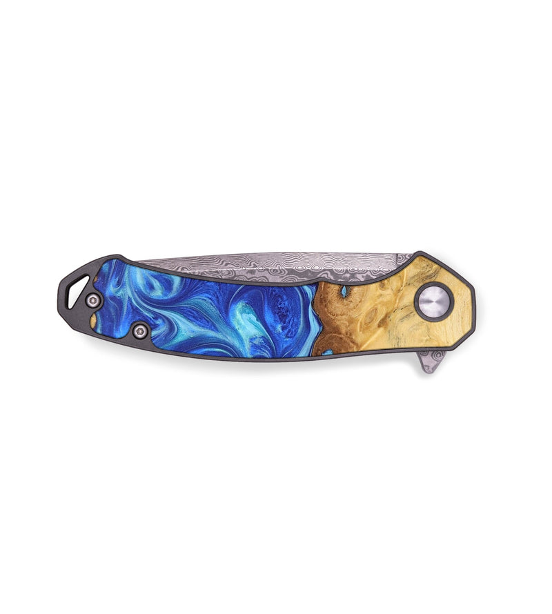 EDC Wood+Resin Pocket Knife - Miley (Blue, 695419)