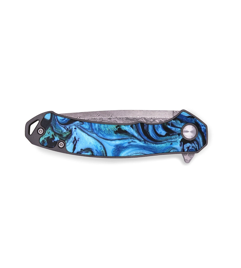 EDC Wood+Resin Pocket Knife - Della (Blue, 695420)