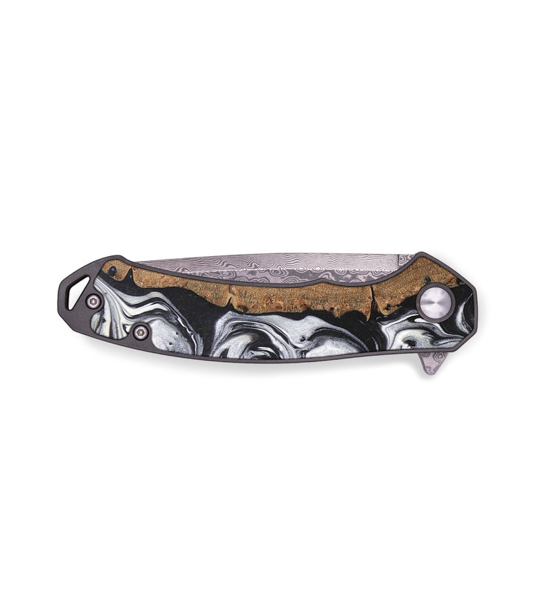 EDC Wood+Resin Pocket Knife - Constance (Black & White, 695423)