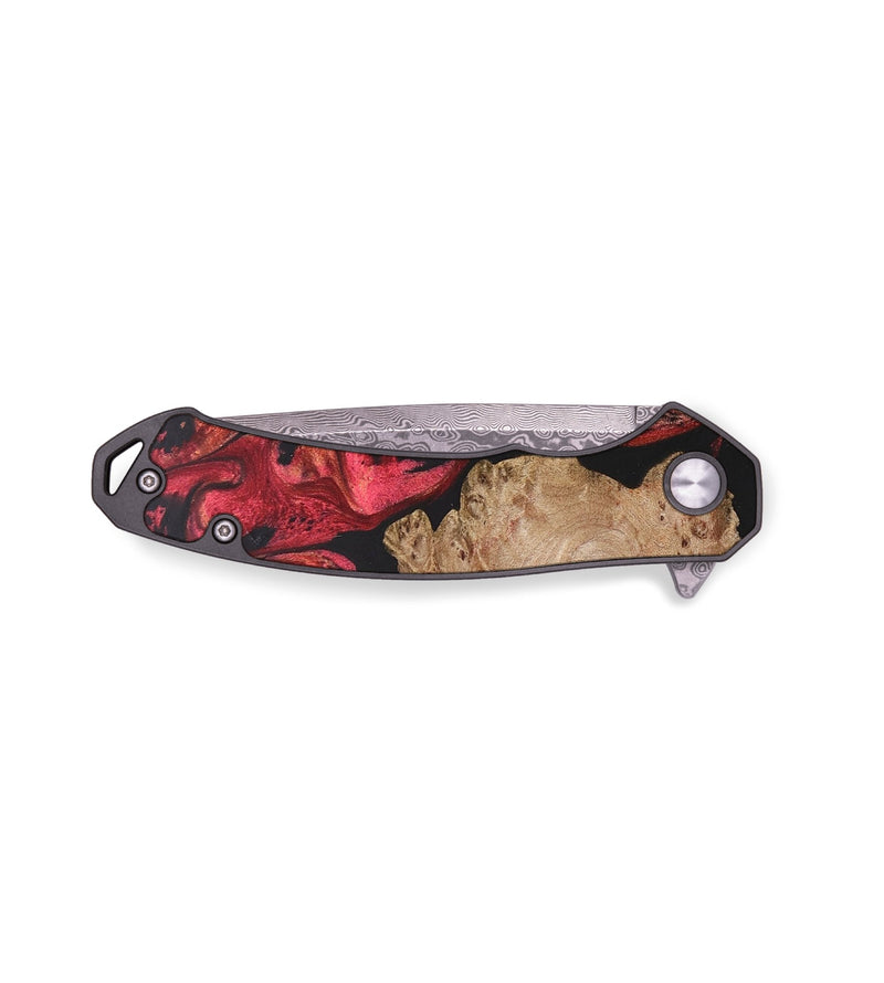 EDC Wood+Resin Pocket Knife - Irma (Red, 695425)