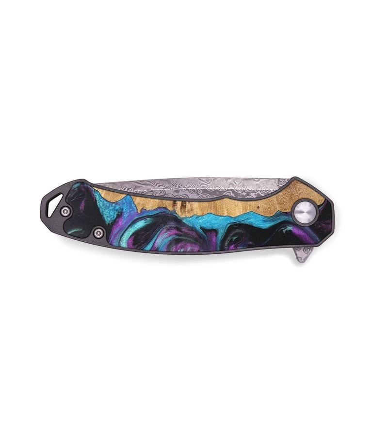 EDC Wood+Resin Pocket Knife - Noah (Purple, 695433)
