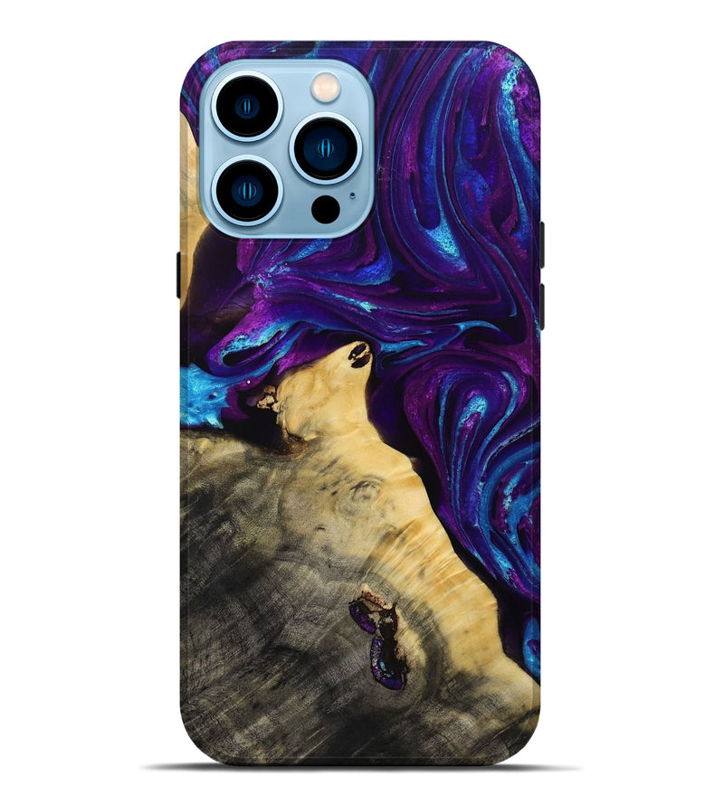 iPhone 14 Pro Max Wood+Resin Live Edge Phone Case - Jimmy (Purple, 695477)