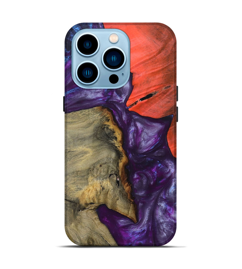 iPhone 14 Pro Wood+Resin Live Edge Phone Case - Sheree (Purple, 695479)