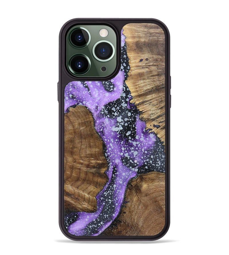 iPhone 13 Pro Max Wood+Resin Phone Case - Sheree (Cosmos, 695584)