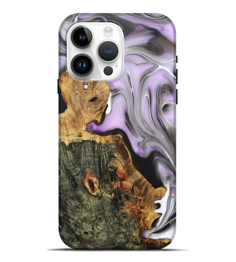 iPhone 15 Pro Max Wood+Resin Live Edge Phone Case - Legend (Black & White, 695791)