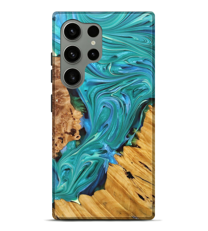 Galaxy S24 Ultra Wood+Resin Live Edge Phone Case - Kameron (Blue, 695793)