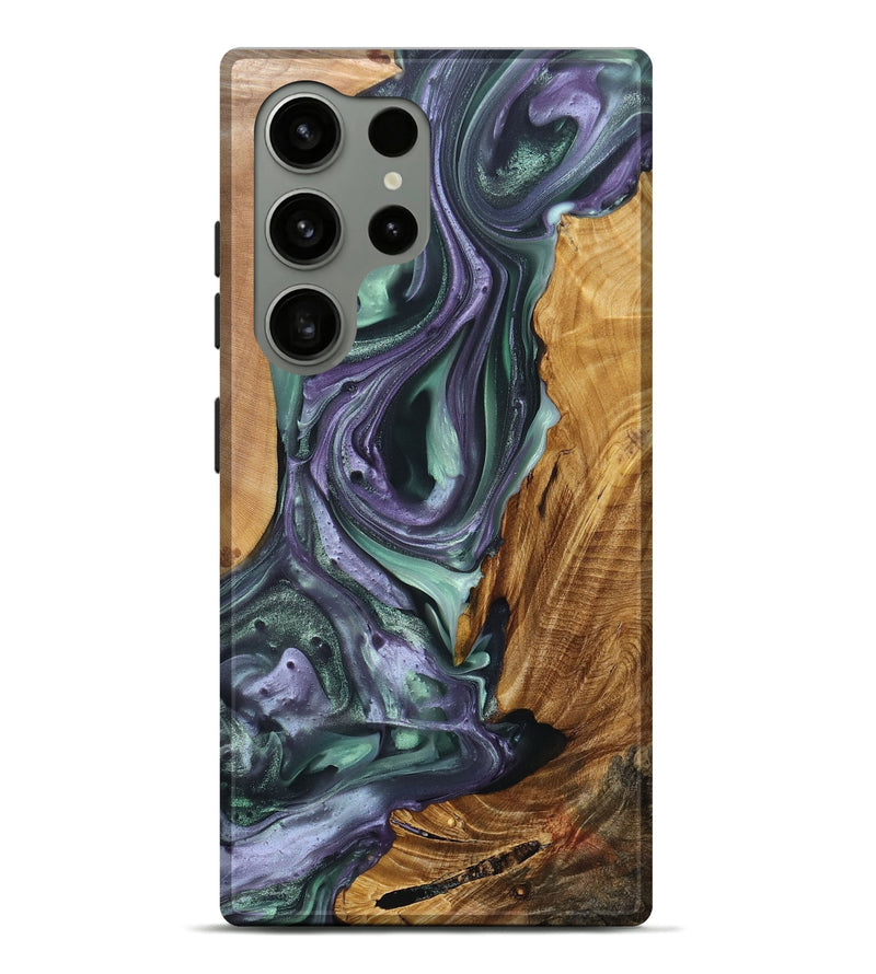 Galaxy S24 Ultra Wood+Resin Live Edge Phone Case - Ibrahim (Purple, 695799)