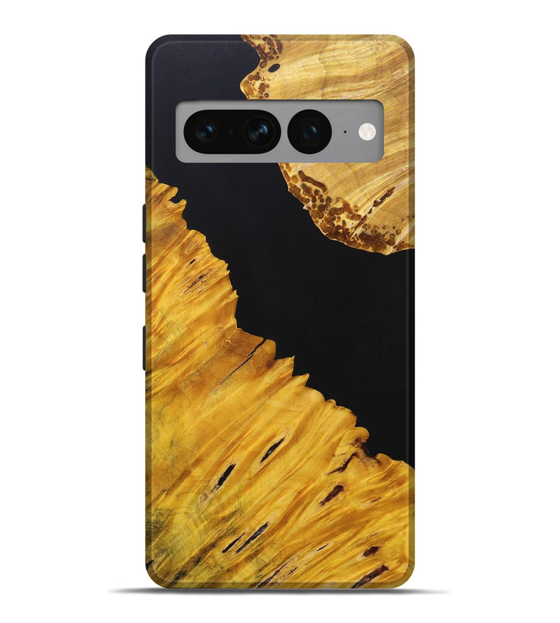 Pixel 7 Pro Wood+Resin Live Edge Phone Case - Santiago (Pure Black, 695803)
