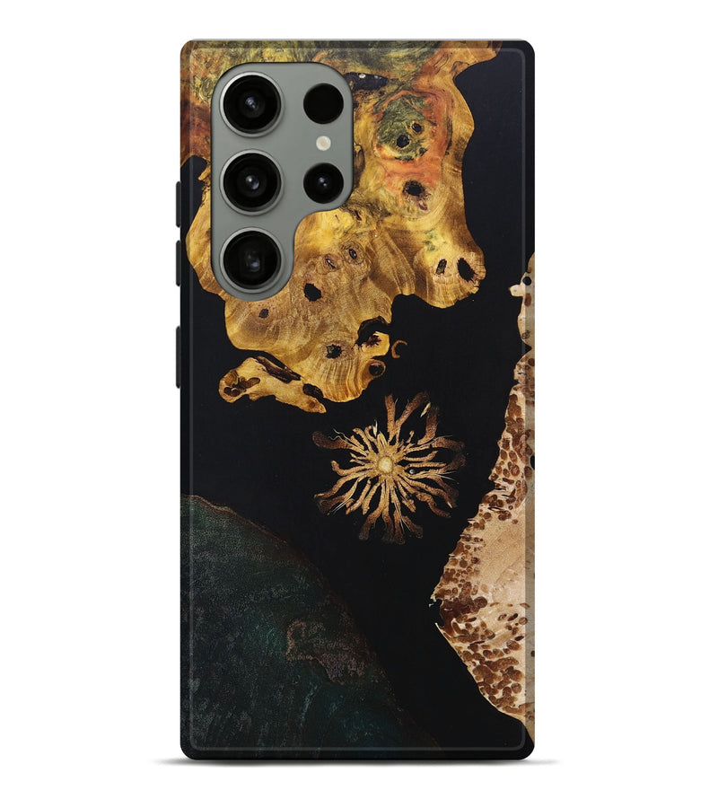 Galaxy S23 Ultra Wood+Resin Live Edge Phone Case - Ruth (Pure Black, 695809)