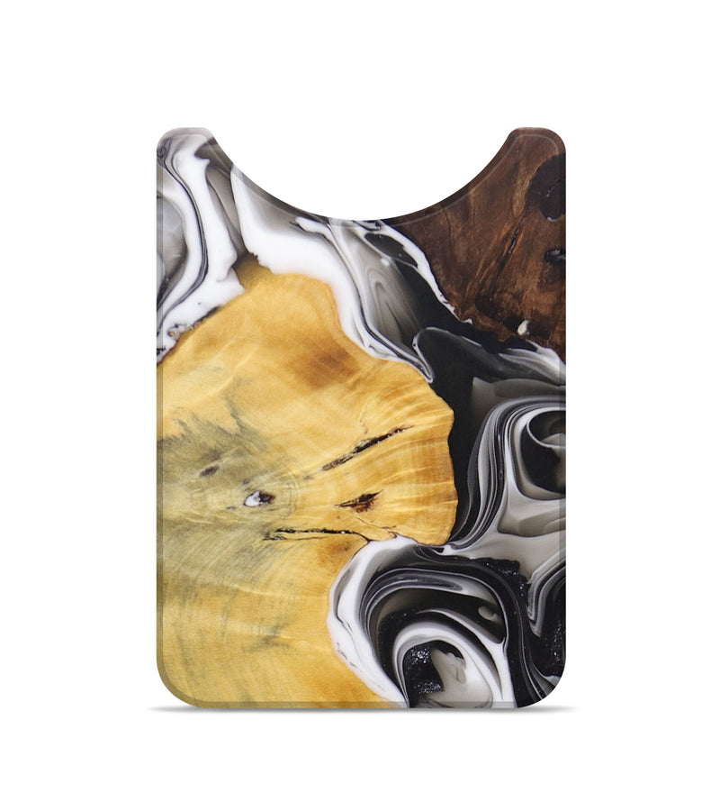 Live Edge Wood+Resin Wallet - Stephanie (Black & White, 695835)