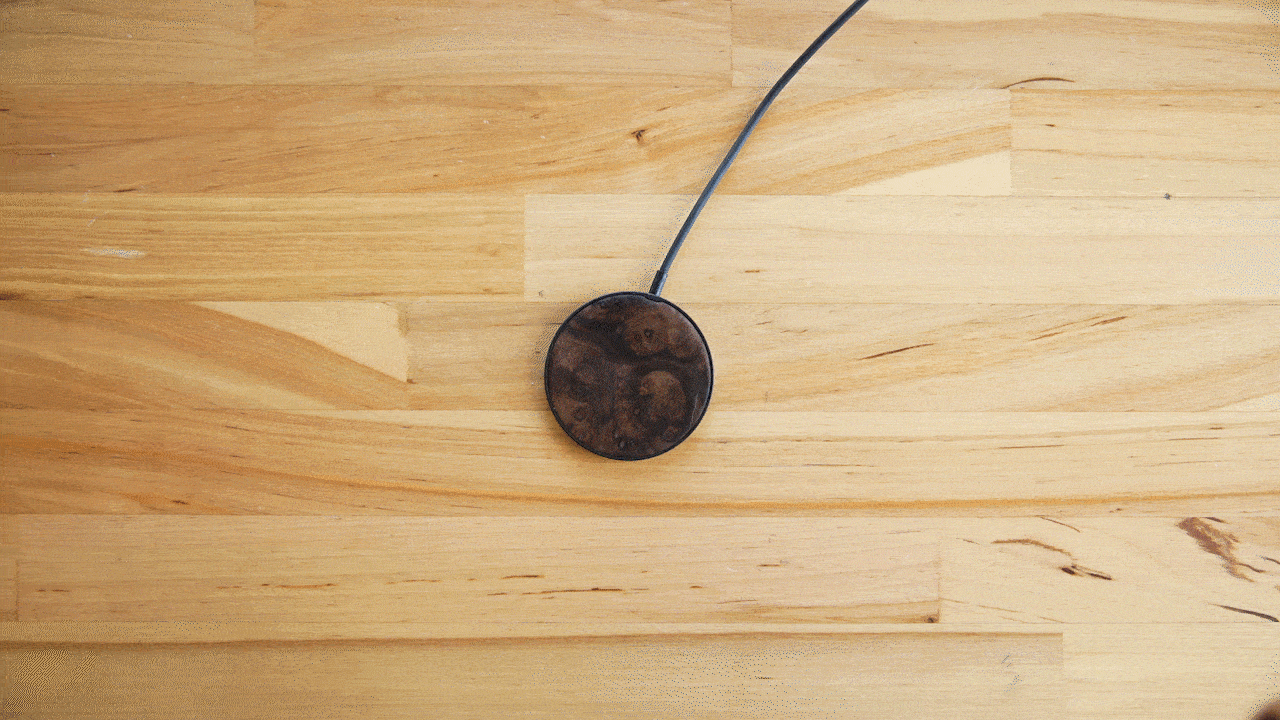 Walnut Burl Wireless Charger Hero Image 1