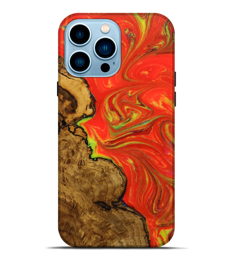iPhone 14 Pro Max Wood+Resin Live Edge Phone Case - Collins (Red, 647638)