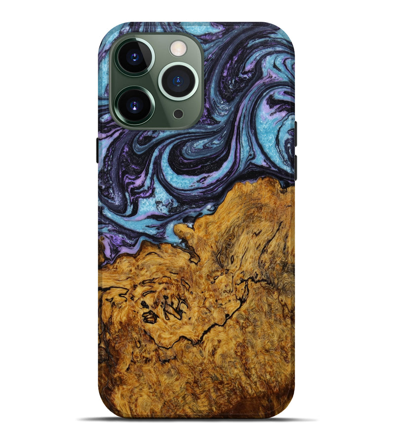 iPhone 13 Pro Max Wood+Resin Live Edge Phone Case - Anderson (Purple, 643398)