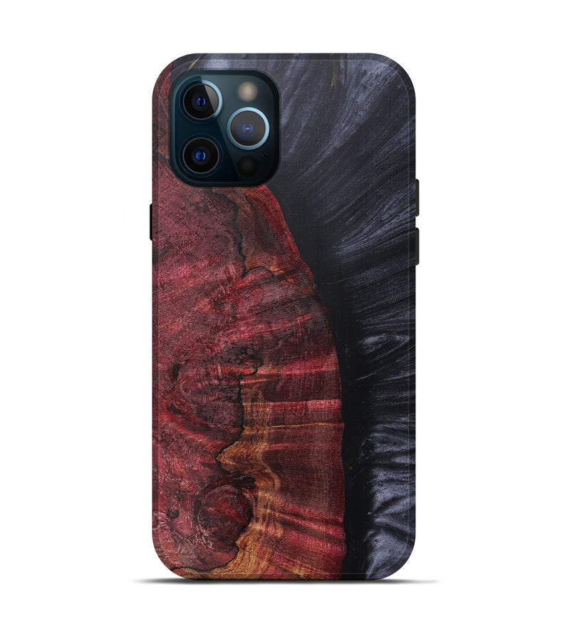 iPhone 12 Pro Wood+Resin Live Edge Phone Case - Abbi (Pure Black, 607221)
