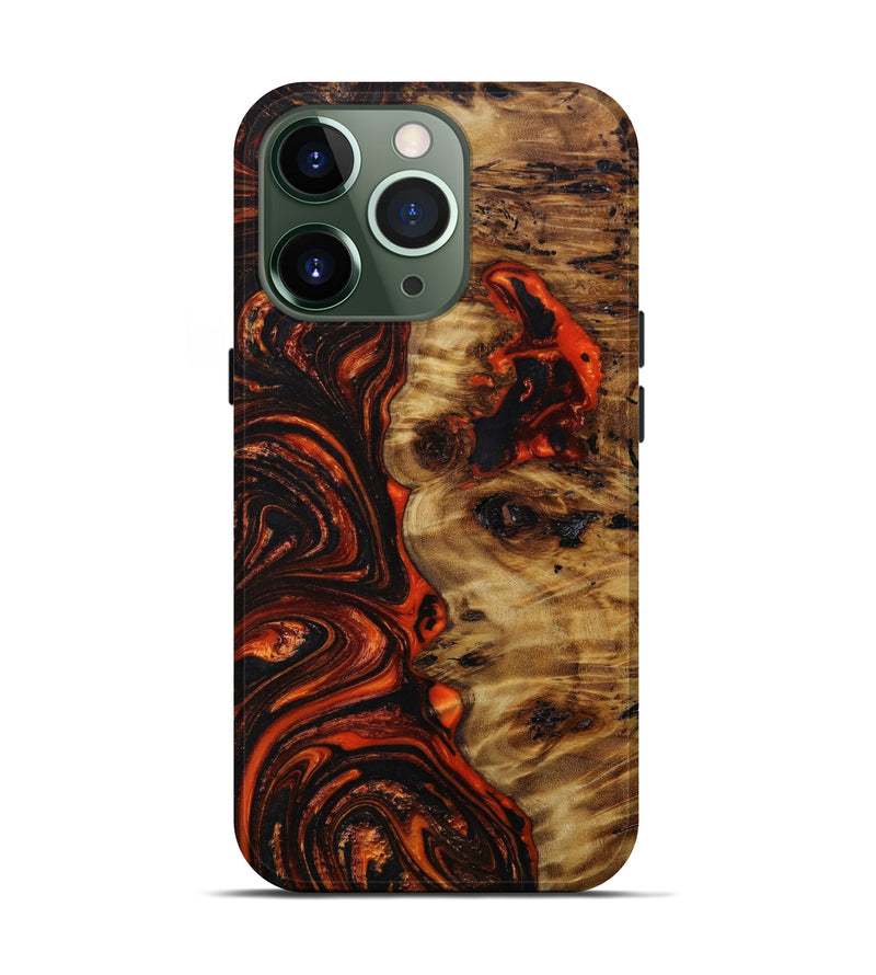 iPhone 13 Pro Wood+Resin Live Edge Phone Case - Emilio (Red, 645627)