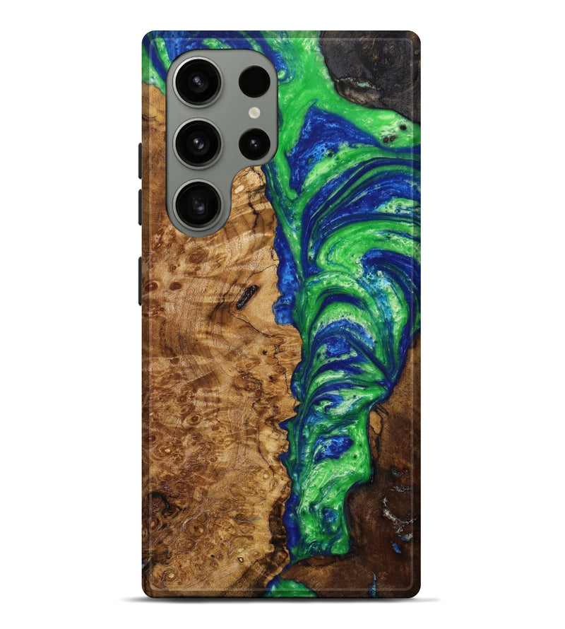 Galaxy S23 Ultra Wood+Resin Live Edge Phone Case - Melinda (Green, 639589)