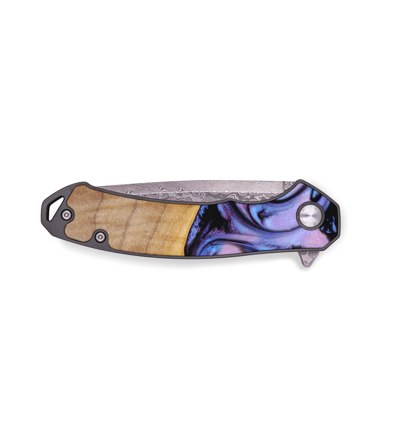 EDC Wood+Resin Pocket Knife - Alaya (Purple, 644207)