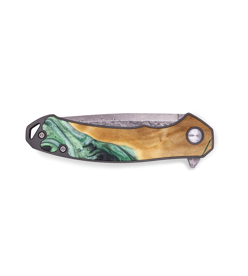 EDC Wood+Resin Pocket Knife - Cierra (Green, 636486)