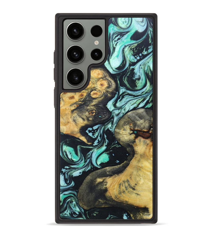 Galaxy S23 Ultra Wood+Resin Phone Case - Brylee (Green, 625742)