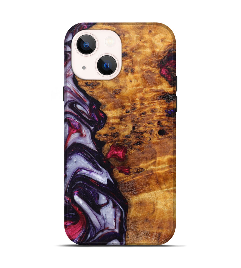 iPhone 13 Wood+Resin Live Edge Phone Case - Chiquita (Purple, 614988)