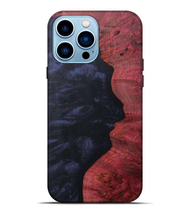 iPhone 14 Pro Max Wood+Resin Live Edge Phone Case - Aziz (Pure Black, 607144)