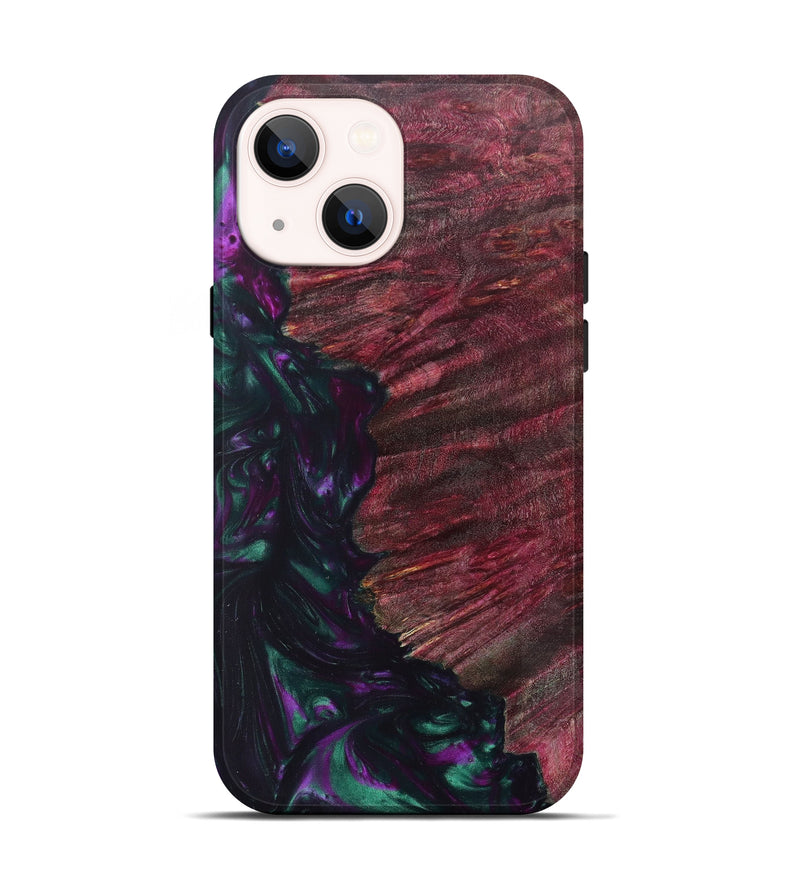 iPhone 14 Wood+Resin Live Edge Phone Case - Reina (Green, 624498)