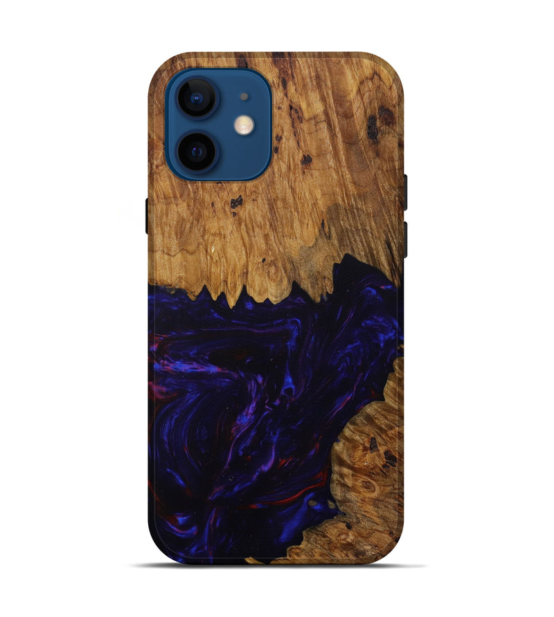 iPhone 12 Wood+Resin Live Edge Phone Case - Salina (Blue, 619497)