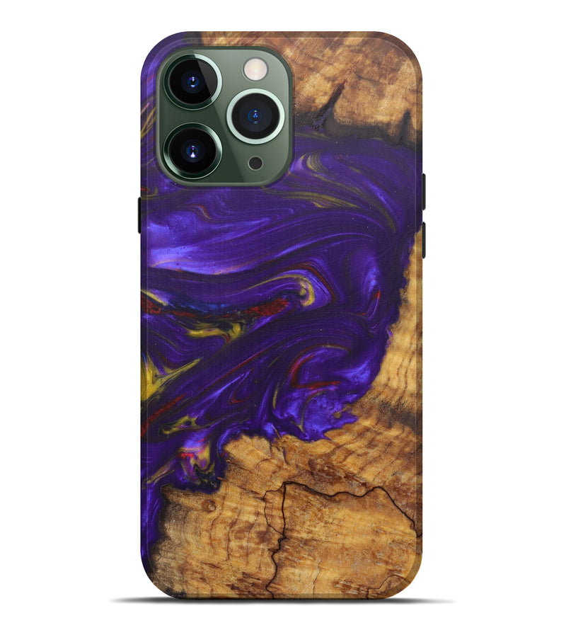 iPhone 13 Pro Max Wood+Resin Live Edge Phone Case - Dode (Purple, 592513)