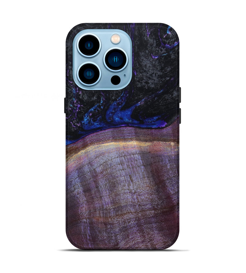 iPhone 14 Pro Wood+Resin Live Edge Phone Case - Johann (Purple, 631232)