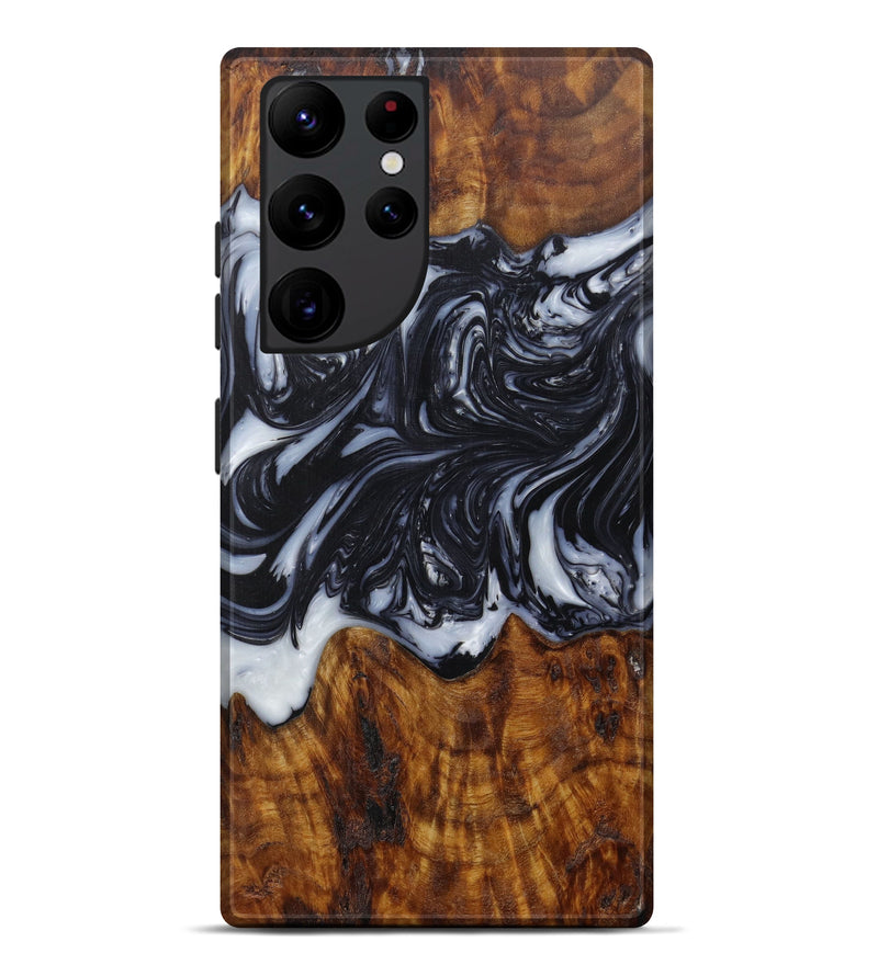 Galaxy S22 Ultra Wood+Resin Live Edge Phone Case - Zafar (Black & White, 593778)