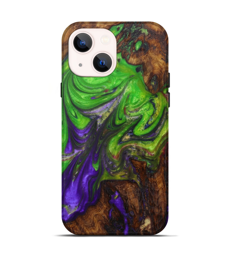 iPhone 13 Wood+Resin Live Edge Phone Case - Maryanne (Dark Green, 588673)