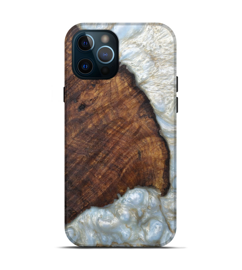 iPhone 12 Pro Wood+Resin Live Edge Phone Case - Myrah (Light Blue, 594902)