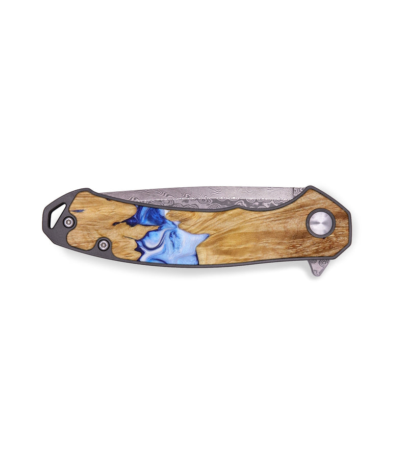 EDC Wood+Resin Pocket Knife - Bria (Blue, 641480)