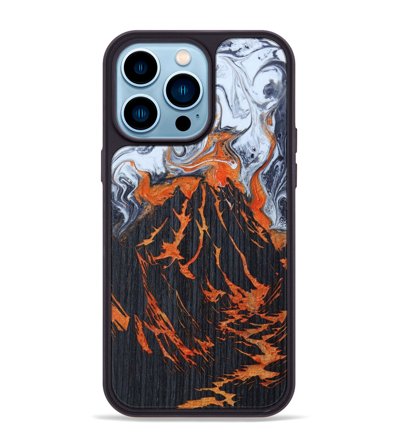 iPhone 14 Pro Max Wood+Resin Phone Case - Cecil (Lava, 627200)