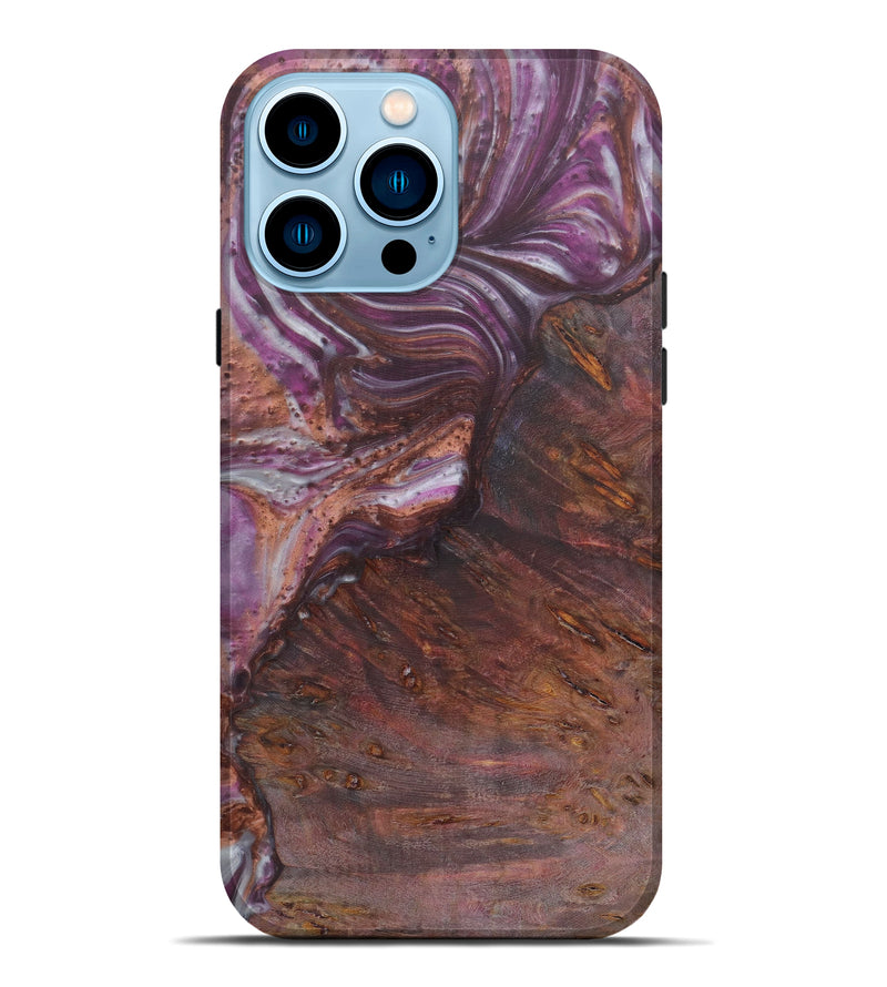 iPhone 14 Pro Max Wood+Resin Live Edge Phone Case - Ravi (Purple, 590661)