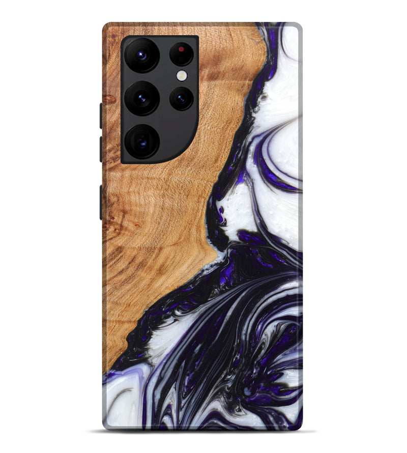 Galaxy S22 Ultra Wood+Resin Live Edge Phone Case - Kaidence (Black & White, 626021)