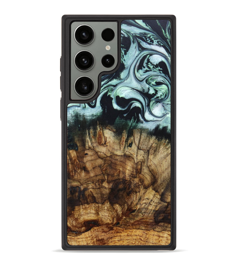 Galaxy S23 Ultra Wood+Resin Phone Case - Jesus (Green, 639568)