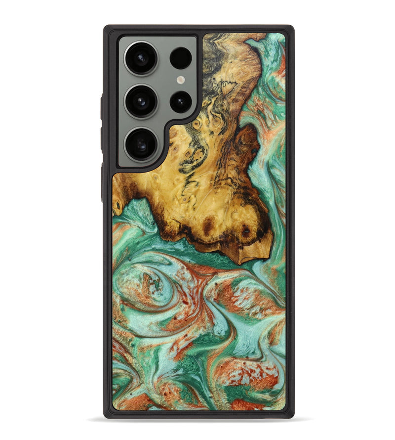 Galaxy S23 Ultra Wood+Resin Phone Case - Sevyn (Green, 623066)