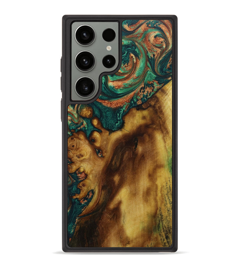Galaxy S23 Ultra Wood+Resin Phone Case - Malcolm (Green, 642117)
