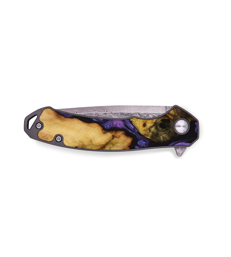 EDC Wood+Resin Pocket Knife - Aaron (Purple, 644214)