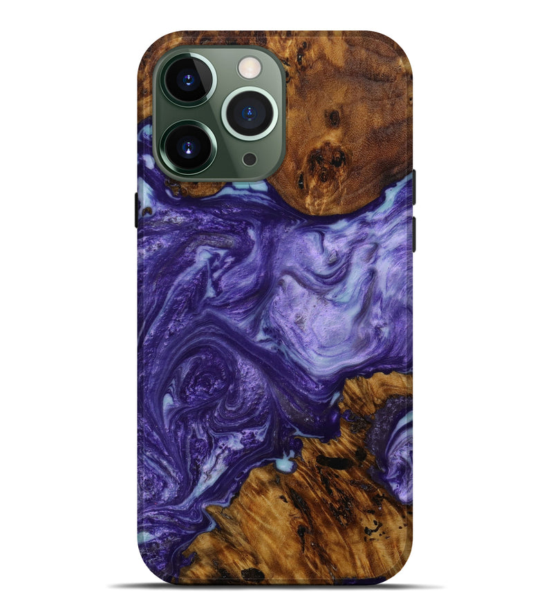 iPhone 13 Pro Max Wood+Resin Live Edge Phone Case - Faye (Purple, 646916)