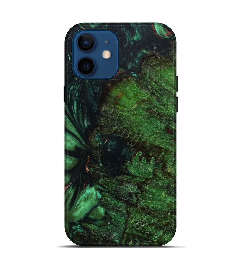 iPhone 12 Wood+Resin Live Edge Phone Case - Tracy (Green, 643771)