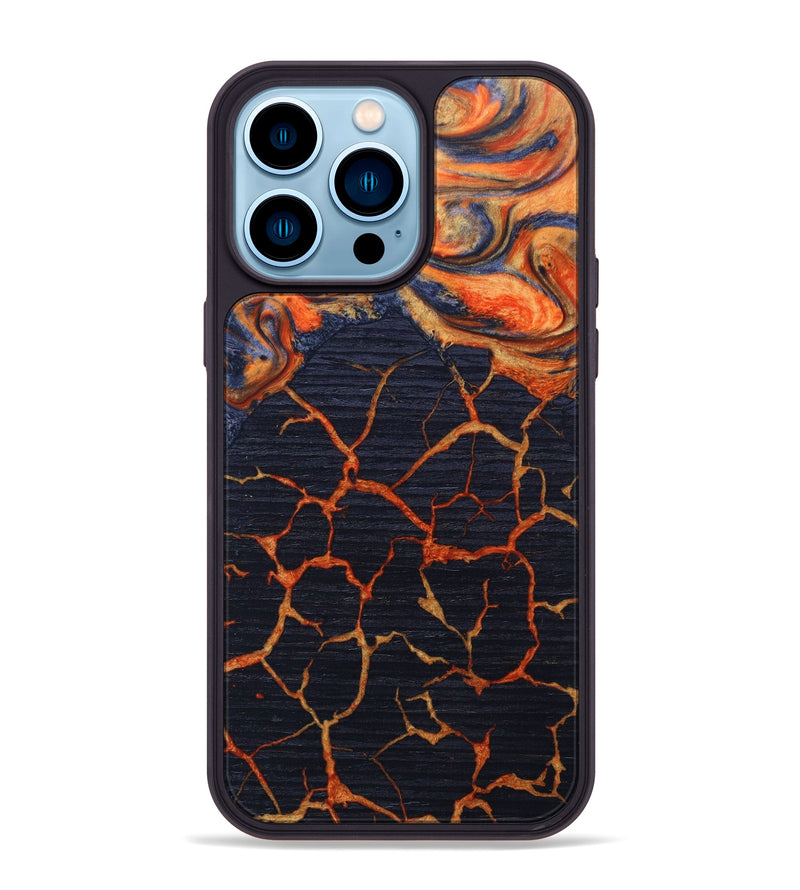iPhone 14 Pro Max Wood+Resin Phone Case - Franklin (Lava, 627565)