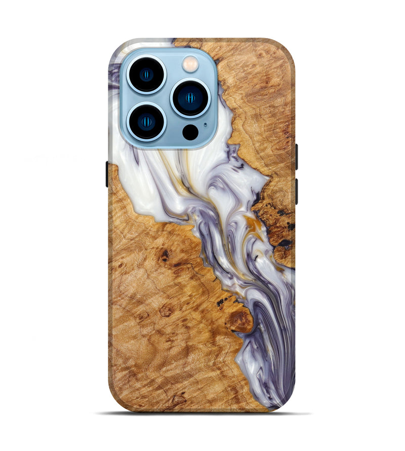 iPhone 14 Pro Wood+Resin Live Edge Phone Case - Patrice (Purple, 620750)