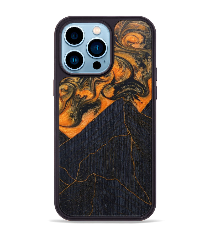 iPhone 14 Pro Max Wood+Resin Phone Case - Shanika (Lava, 624951)